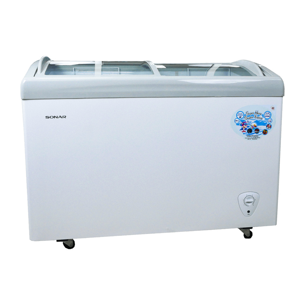 ตู้แช่แข็งฝากระจก SONAR รุ่น SD-278G ขนาด 278 ลิตร 10 คิว สีขาว